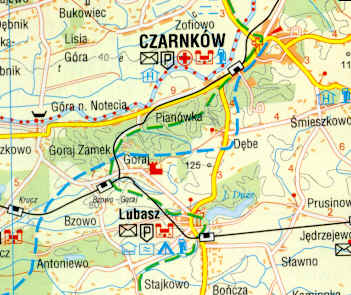 Mapa z Czarnkowem, Lubaszem i Gorajem.